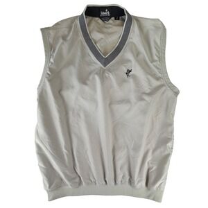 Ashworth Weather Systems Golf Vest Mens XL Tan V-Neck Wind Resistant Breathable